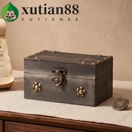 XUTIAN Multifunctional Treasure Chest, Vintage Wooden Jewelry Storage Box with a Lock, Escape Room P