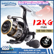 Reel Pancing Full Besi Reel pancing logam penuh HE SERIES/HB SERIES Spinning Reel 5.2:1 Kecepatan Ti