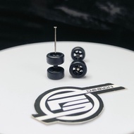 R011 - Hot Wheels 1/64 Rubber Wheels 5 Spokes Modern Tayar Getah 8mm Long Axle | Black