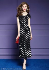 MYDU SALE @ : ĐẦM DỰ TIỆC CHẤM BI LAI LOE MÃ SỐ: 2277