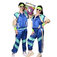Men 80s Costume Retro Jacket Shell Suit Party Tracksuit Retro 80s 90s Disco Outfit