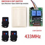 AutoGate Door Remote Control SMC5326 330MHz 433MHz Auto Gate Wireless Remote 3 Transmitters + 1 Receiver
