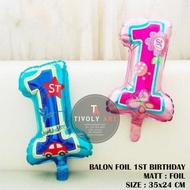 1st Birthday Foil Balloons Number 1 Balloon/s HBD Balloon/s 1st Number Foil Balloon/s