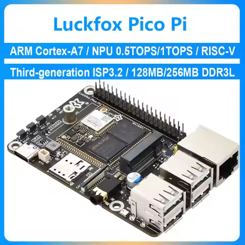 Luckfox Pico Pi A/B EMMC-8GB Mic Option WiFi6 /4G RV1106 G2/G3 RAM 128/256MB Core1106 Audio Display 