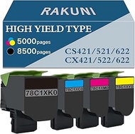 RAKUNI Compatible Toner Cartridge Replacement for Lexmark CS421 CS521 CX421 CX522 CX622 CX625 CS421d