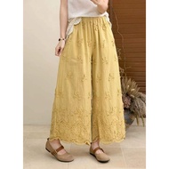 New Women's Japanese 3D Embroidered Cotton Linen Panties