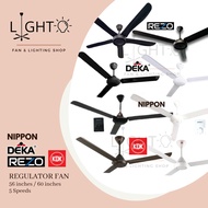 KDK K15VO Regulator Ceiling Fan 60" White &amp; PBR / REZO K16 60'' / Deka DR9 60" / NIPPON REGUALTOR FAN 60''