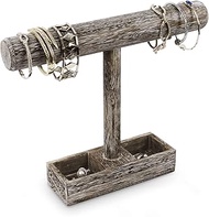 MOOCA Bracelet Bangle Holder, Table Top Necklace Wooden Jewelry Display Stand Storage Tray for Home 