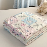 New Cartoon Print  Spring Summer Quilt Soft Breathable Quilted Quilts Single Double Blanket for Summ