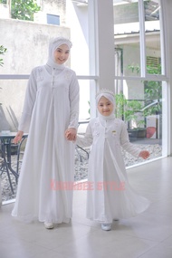 baju gamis coupel aisha set khimar kapelan ibu dan anak free pasmina terbaru model kekinian