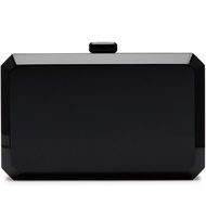 Chanel Vintage Black Acrylic CC Box Clutch Silver Hardware, 2000-2002