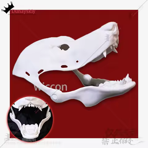 Anime Furry Cosplay Dog Kigurumi Base Beast Skull Mask 3d Printing For Halloween Christmas Party Fur