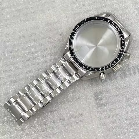 40mm Watch Case Fit 32-32.5mm Big Dial For Seiko Speedmaster VK63 Quartz Movement Mineral Crystal 31