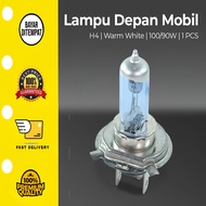 Hankle Lampu Depan Mobil Terang Headlamp Halogen H4 Warm White Foglamp Panjang 100/90W
