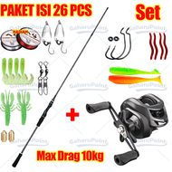 【# Beli 1 Dapat 26 #】joran pancing full set/Pancing Set 15 Kg/ Reel Pancing Murah Kuat Power / panci