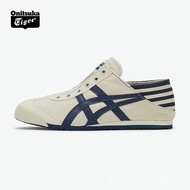 Top New Tiger Mexico 66 men and women sports canvas shoes single foot pedal shoes black and white ri