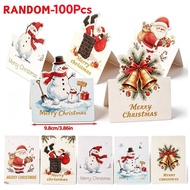 100Pcs 3D Pop Up Christmas Greeting Cards Premium Cardstock Colorful Print Foldable Holiday Card for