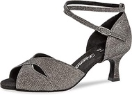 Women's Dance Shoes 181-077-510 - Brocade/Glitter Bronze - 5 cm Flare Heel - Suede Sole - Made in Ge