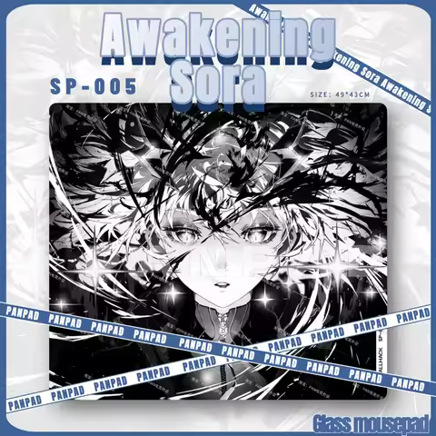 WALLHACK SP-005 Tempered Glass Mouse Pads Awakening SORA Custom Large Size E-sports Gaming Desk Pad 