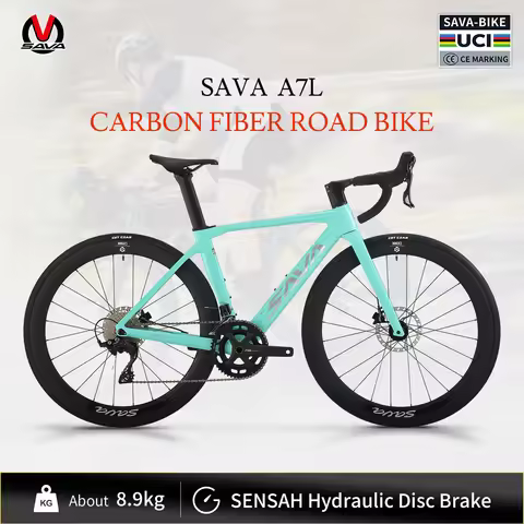 SAVA A7L Low-Priced Carbon Fiber Road Bike with SENSAH 7120 Kit 24 Speed Lightweight 8.9kg Road Bike