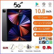 【COD+Ship locally】Tablet 11 Pro 10.8 Inch RAM 12GB ROM 512GB Tablet PC Dual Sim Card Tablet android 10.1 for Kids Wifi 5G Gaming Tablet Cheap Online Learning remote conference Tablet cheap original crazy 2023