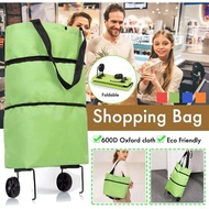 Foldable Shopping Trolley Bag New Market With Wheels Bag Shopping Trolley Bag Reusable Oxford Bag