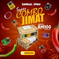 Combo Sambal Opah 6 Botol Sambal Daging / Sambal Penyet / Sambal Ikan Bilis / Sambal Ikan Bilis Petai / Sambal Ikan Masin / Sambal