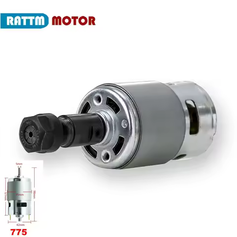 20000rpm 12-24V 775 DC Spindle Motor + ER11 Extension Rod Ball Bearing for CNC 1610 (Pro) / 3018 (Pr