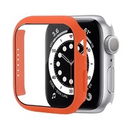 {包郵, 360°貼套2合1]iWatch 7 Case with Tempered Glass Screen Protector for Apple Watch Series 7 45mm Slim Guard Bumper Full Coverage Hard PC Protective Cover HD Ultra-Thin Cover for iWatch 45mm Accessories, Orange Free Shipping 蘋果手錶7代360度全保護貼保護套 橙色