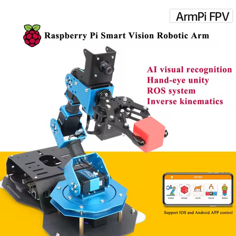 Hiwonder Raspberry Pi 4B/5 Robotic Arm ArmPi FPV Visual Recognition Palletizing Python Programmable 