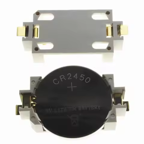 5Pcs/lots CR2450 Patch Battery Holder, Gold Plating Cell Button Battery Holder, CR2450 Button Coin B