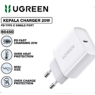 [ ORIGINAL ] UGREEN 20W TYPE C ADAPTOR FAST CHARGING CHARGER HEAD SUITABLE FOR IPHONE 11 PRO MAX 12 