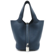 HERMES Picotin Lock PM 手提包 B Taurillon Clemence 藍色 de presse 二手 SHW