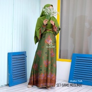 GAMIS BATIK MUSLIMAT NU Semi Sutra Dress Muslim FATAYAT by Alfajar