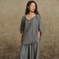 休閒復古燈籠袖寬鬆上衣 / 純色雙色可選 / 顯瘦氣質中國風款