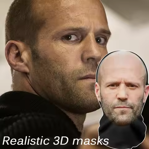 5PCs 3D Printed Full Face Perspective Mask Celebrity Performer Face Mask Fun Role-playing Props Cost