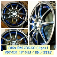 Alloy Rim Wheel 15" SGT-021 6.5J / ET38 / 4H 100 / 4H 114.3 1pc