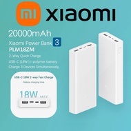 Xiaomi Mi Powerbank 3 | 2C Version Fast Charge | Dual USB Input Output Port (18W/20000mAh) PLM18ZM
