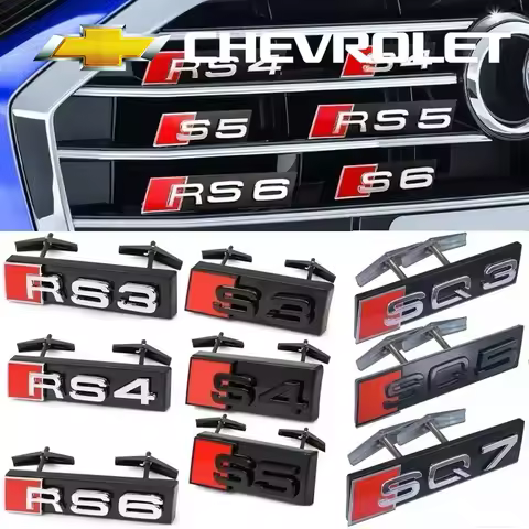 Audi 3D ABS RS3 RS4 RS5 RS6 RS7 RS8 Emblem Car Front Grille Badge Tuning Accessorie for A1 A3 8P A4 