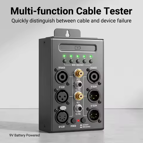Audio Signal Cable Tester, XLR DMX Line Detector, Testing Stage Audio Circuit Sequence Short Circuit