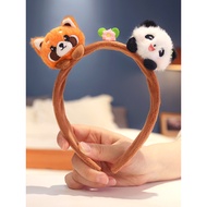 Cute Flower Panda Doll Headband Children Plush Toy Headband Girl Gift Chengdu Souvenir Zoo