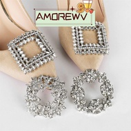 AMOR12WV 1 pair Shoe Buckle Women Shoes Decorations Crystal Shiny Decorative Clips