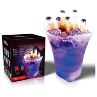 LED Ice Bucket with Bluetooth Speaker Lighted Beverage Tub Portable Wine Chiller Cooler