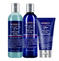 KIEHLS Mens Hydration Essentials Set Face Wash Gel Cleanser 250ml Tonic 250ml Moisture Treatment