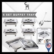 HEBAT👍5 Set Buffet Tray Buffet Kenduri Buffet Pan Food Tray Bekas Lauk Kenduri 5 in 1 Buffet Tray
