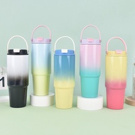 Custom TUMBLER 900ml SUMMER JUMBO Drinking Bottle With VIRAL Gradation THERMOS HANDLE FREE Straw