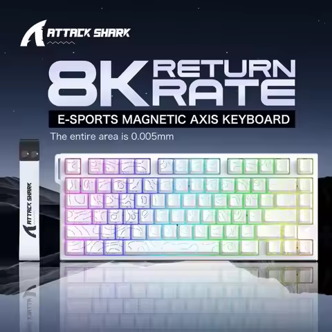 Attack Shark R82 HE 75% RGB Wired Keyboard 8000Hz Polling 0.08ms Latency Magnetic Switches Rapid Tri