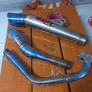 Open pipe big elbow 1Set Conical Daeng sai4 Exhaust for Raider carb Raider fi Euro DL 150 Tmx 125/155 Tmx 150 Supremo Rusi tc125/150/175 Skygo 125/150/175 Pinoy 125/150 Motoposh 125/150 big elbow Daeng Sai4 Type Kou Mahachai Nlk Aun 51mm Inlet Canister