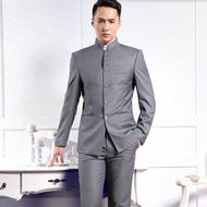 jas mandarin pria dewasa terbaru-jas mandarin slimfit hitam-jas mandarin slimfit putih-jas mandarin