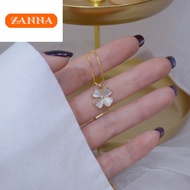 18k gold pawnable saudi gold original Opal lucky four-leaf clover necklace for  women gift